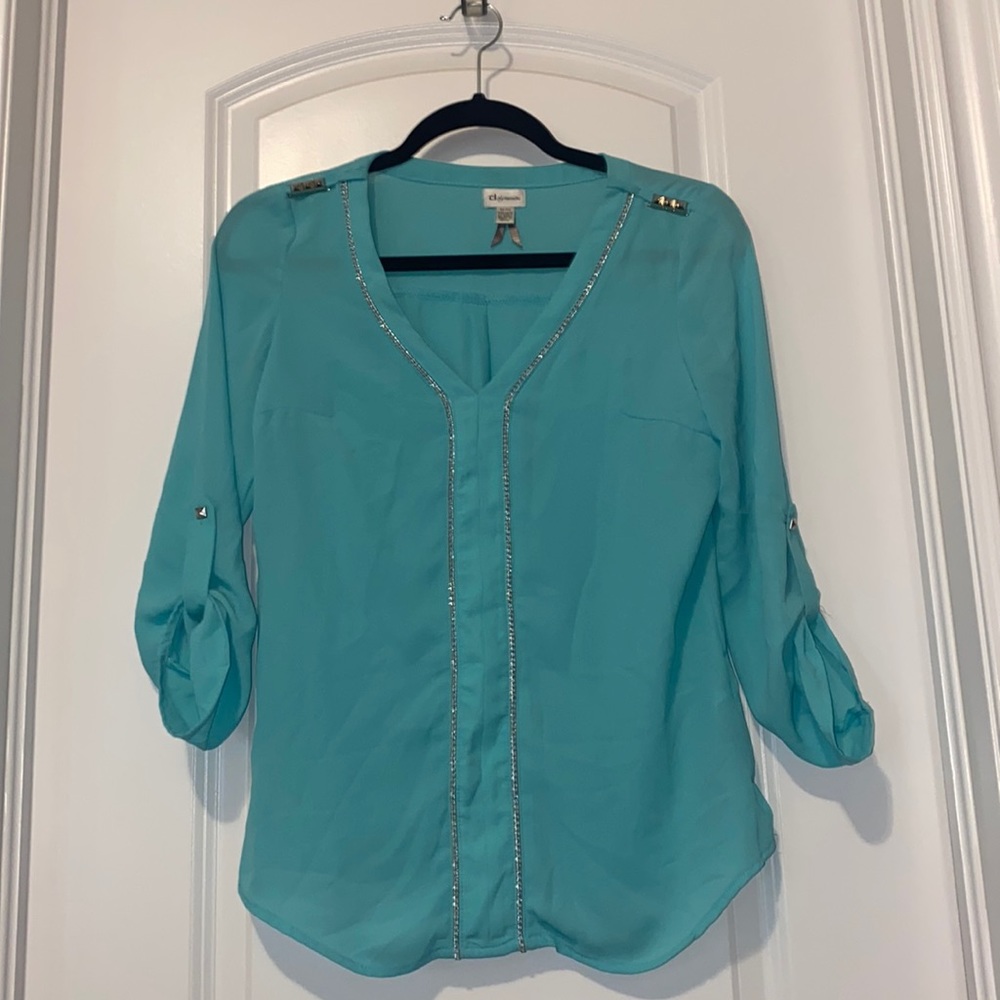 Baby blue dynamite blouse